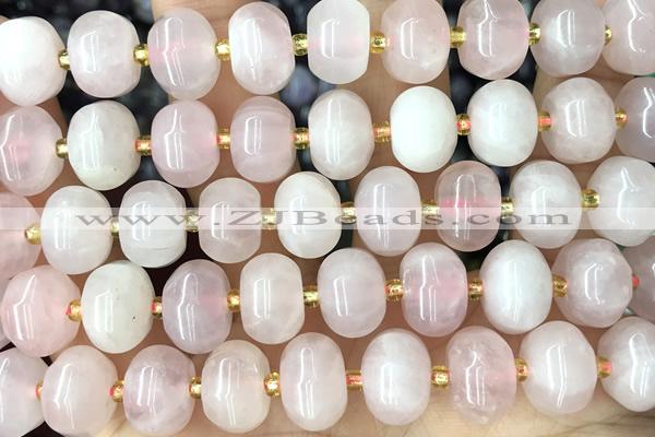 PUMP03 15 inches 9*12mm pumpkin rose quartz beads