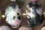 PUMP04 15 inches 9*12mm pumpkin rhodonite gemstone beads