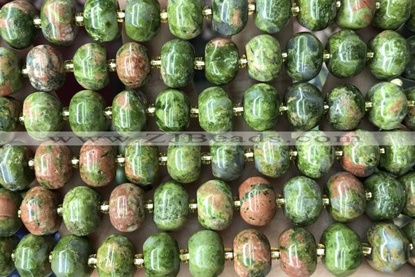 PUMP06 15 inches 9*12mm pumpkin unakite gemstone beads