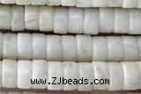 ROND05 15 inches 2*4mm heishi white fossil jasper beads