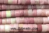 ROND117 15 inches 2*3mm heishi pink wooden jasper beads