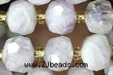 ROND135 15 inches 6*8mm faceted rondelle kunzite gemstone beads