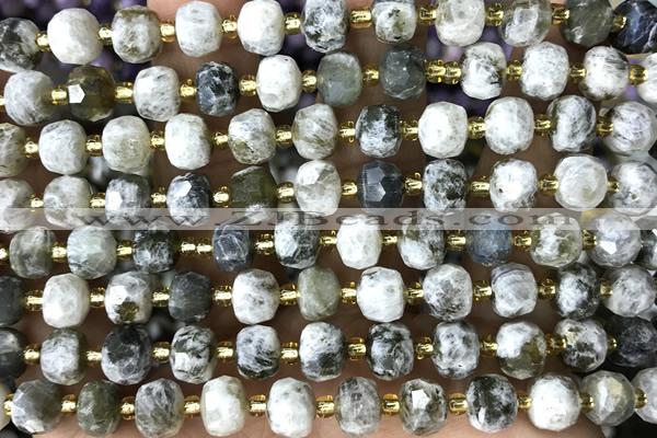 ROND137 15 inches 6*8mm faceted rondelle labradorite gemstone beads