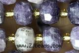 ROND139 15 inches 6*8mm faceted rondelle kunzite gemstone beads