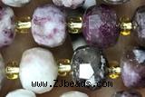 ROND140 15 inches 6*8mm faceted rondelle tourmaline gemstone beads