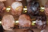 ROND143 15 inches 6*8mm faceted rondelle red quartz gemstone beads