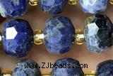ROND145 15 inches 6*8mm faceted rondelle dumortierite gemstone beads
