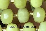 ROND146 15 inches 6*8mm faceted rondelle Korea jade gemstone beads