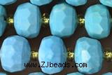 ROND147 15 inches 6*8mm faceted rondelle turquoise gemstone beads