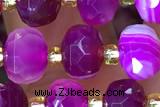 ROND148 15 inches 6*8mm faceted rondelle banded agate beads