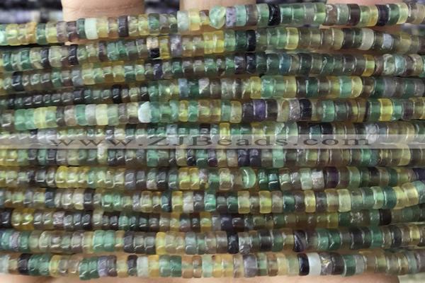 ROND33 15 inches 2*4mm heishi fluorite gemstone beads