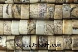 ROND36 15 inches 2*4mm heishi picture jasper gemstone beads