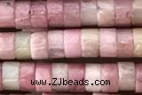 ROND39 15 inches 2*4mm heishi pink wooden jasper beads