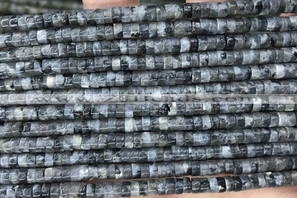 ROND44 15 inches 2*4mm heishi black labradorite gemstone beads