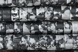 ROND48 15 inches 2*4mm heishi snowflake obsidian gemstone beads