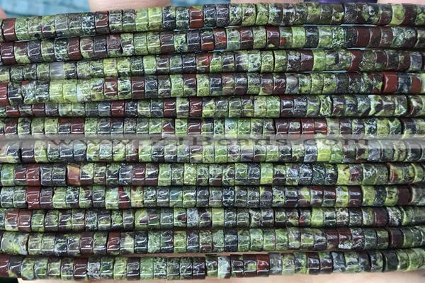 ROND60 15 inches 2*4mm heishi dragon blood jasper gemstone beads