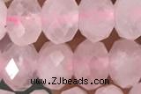 ROSE03 15 inches 5*8mm faceted rondelle rose quartz gemstone beads