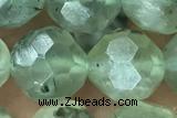 RUTI02 15 inches 10mm faceted round green rutilated quartz beads