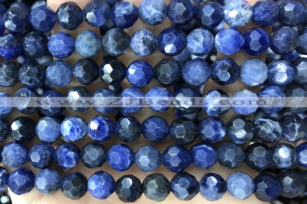 SODA01 15 inches 8mm faceted round sodalite gemstone beads