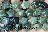 STAR12 15 inches 16mm star moss agate gemstone beads