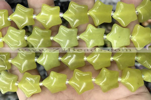 STAR13 15 inches 16mm star Korean jade gemstone beads