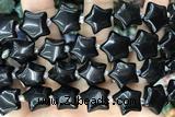 STAR26 15 inches 16mm star black agate gemstone beads