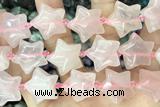 STAR31 15 inches 20mm star rose quartz gemstone beads