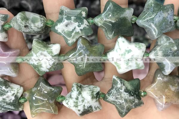 STAR34 15 inches 20mm star Indian agate gemstone beads