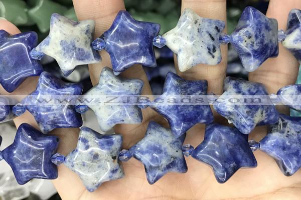 STAR35 15 inches 20mm star blue spot stone beads