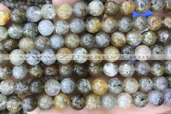 SUNS02 15 inches 8mm round silver sunstone gemstone beads