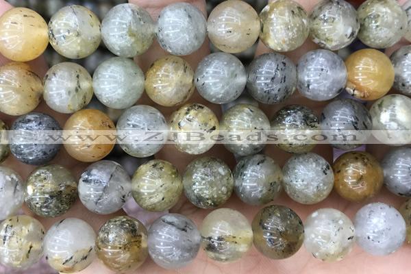 SUNS03 15 inches 10mm round silver sunstone gemstone beads