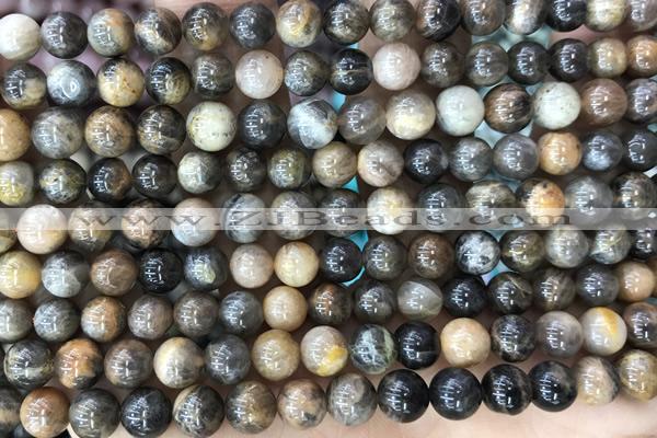 SUNS05 15 inches 6mm round black sunstone gemstone beads