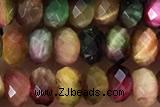 TIGE02 15 inches 4*6mm faceted rondelle colorful tiger eye beads