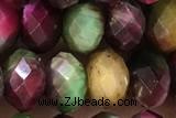 TIGE03 15 inches 5*8mm faceted rondelle colorful tiger eye beads