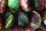 TIGE04 15 inches 6*10mm faceted rondelle colorful tiger eye beads