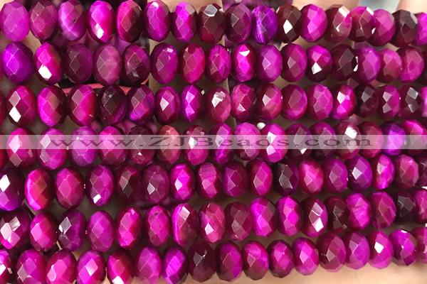 TIGE15 15 inches 5*8mm faceted rondelle red tiger eye beads