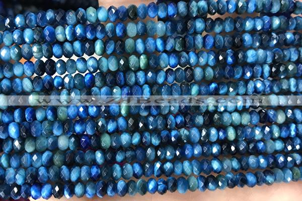 TIGE17 15 inches 2*4mm faceted rondelle blue tiger eye beads
