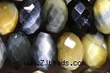 TIGE23 15 inches 5*8mm faceted rondelle golden & blue tiger eye beads