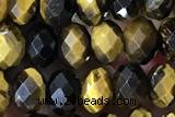 TIGE24 15 inches 4*6mm faceted rondelle yellow  tiger eye beads