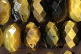 TIGE25 15 inches 5*8mm faceted rondelle yellow  tiger eye beads