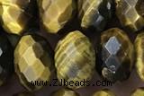 TIGE26 15 inches 6*10mm faceted rondelle yellow  tiger eye beads