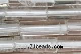 TUBE01 15 inches 4*13mm tube white crystal gemstone beads