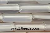 TUBE03 15 inches 4*13mm tube white agate gemstone beads