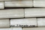 TUBE05 15 inches 4*13mm tube white fossil jasper gemstone beads