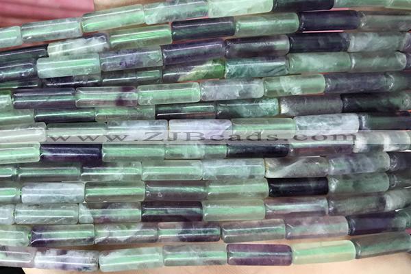 TUBE08 15 inches 4*13mm tube fluorite gemstone beads