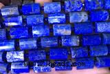 TUBE101 15 inches 10*14mm faceted tube lapis lazuli gemstone beads