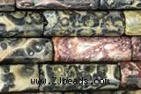 TUBE32 15 inches 4*13mm tube leopard skin jasper gemstone beads