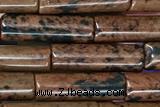 TUBE37 15 inches 4*13mm tube mahogany obsidian gemstone beads