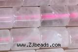 TUBE46 15 inches 6*8mm tube rose quartz gemstone beads