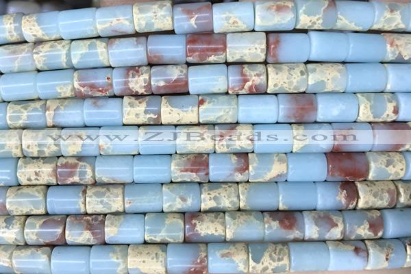 TUBE53 15 inches 6*8mm tube synthetic serpentine jasper gemstone beads